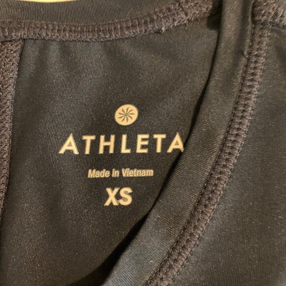 Athleta Tank Top Womens XS Extra Small Navy White Striped Mesh Panels Stretch - Picture 10 of 14